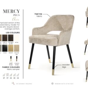 MERCY PLUS étkezőszék | vastagított ülőfelület, választható szövet / lábszín